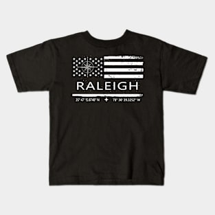 Us Flag Raleigh, Raleigh City Love Kids T-Shirt